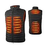 seenlast Chaleco Calefacción Electrico para Hombre Mujer, Chaqueta Térmico Invierno calefactable USB con 1000 mAh Batería, Chaleco Cálido para Ciclismo Camping Senderismo Esquí Pesca