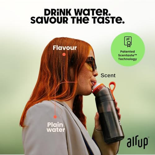 AIR UP water bottle Twist Pro original starter set with pods in 5 flavours I 600ml drinking bottle with sugar-free flavouring I dishwasher-safe, BPA-free I in Green Sage