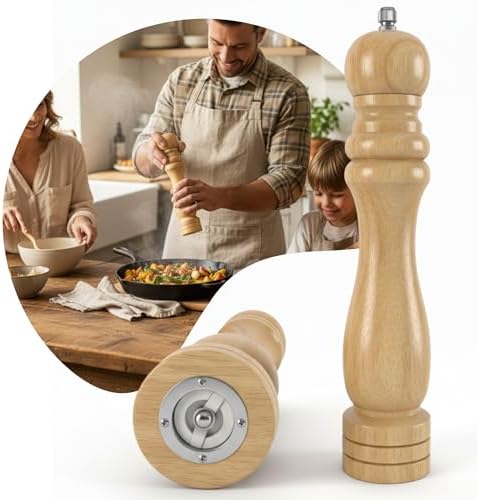 Moedor Manual de Pimenta e Sal Grosso 27 Cm Tempero Condimento Ma...