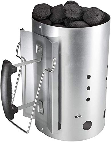 Broilmann Charcoal Starters, Chimney Starter for Weber 7416, Includes Heat Resistant BBQ Glove and Charcoal Tong