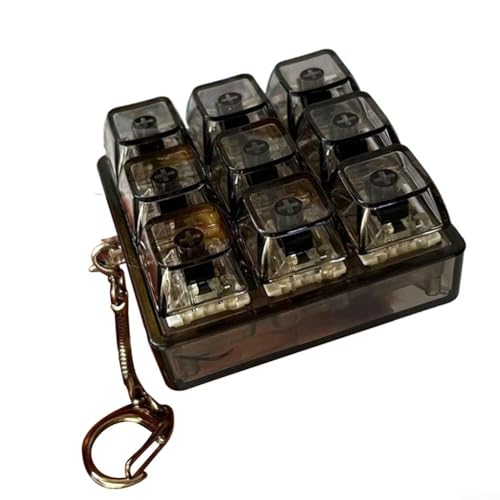 Aprilsunnyzone Porte-clés anti-stress avec boutons en silicone souple, compact et portable pour une gestion pratique du stress au bureau, à l'étude ou à la maison (noir)