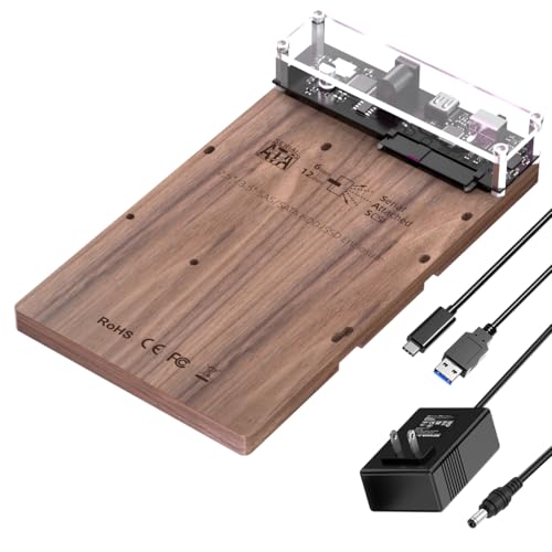 FEIFANZHE Walnut USB3.0 to SAS SATA 2.5 or 3.5 inch SSD/HDD External Hard Drive Docking Station Adapter Enclosure Transfer line for RPM SAS 6/12Gbps Enterprise Hard-FSASM2