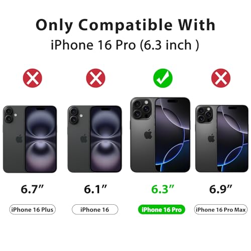 Image of Tobfit Magnetic Case for iPhone 16 Pro Compatible with Mag Safe, Translucent Matte Back Slim Shockproof Phone Cover for iPhone 16 Pro