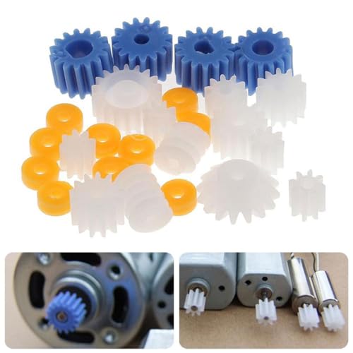 LEEQ 26 pcs Kunststoff Zahnrad Getriebe Spindel Schneckengetriebe Mini Getriebe, für Flugzeug Auto Modell DIY Roboter Getriebe Kit(2 mm/2,3 mm/3 mm/3,17 mm/4 mm)