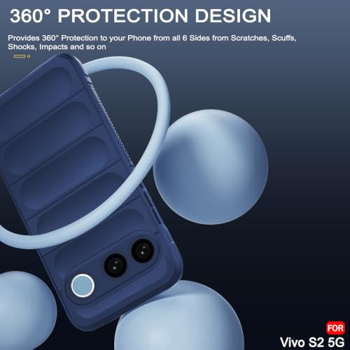 Image of TheGiftKart Liquid Silicon Back Cover Case for Vivo S2 5G | Shockproof Military Grade Protection | Micro-Fibre Cloth On Inner Side | Built-in Anti-Slip Grip Back Cover Case for Vivo S2 5G (TPU, Blue)