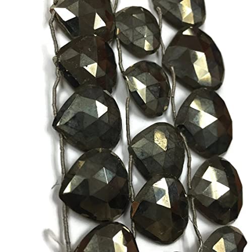 Pyrite faceted Heart Briolettes perles cœurs naturelles 19mm pour pendentif