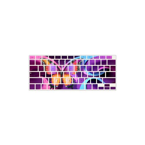 Funda MacBook Pro 15 A1398 JZ con mariposa de colores y protector de teclado 5