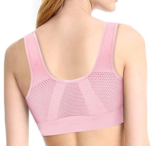 4-Pack Women's Seamless Wireless Cooling Unpadded Comfort Bra (Blue Glass, Lady Pink, Purple Heather, Neutral Gray, Xxx-Large) #TOP2