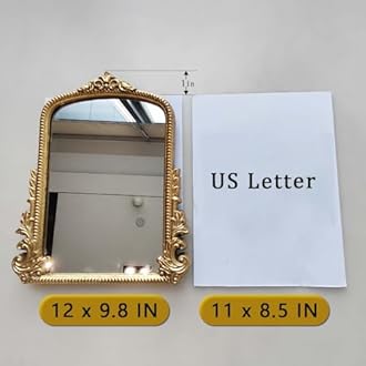 Vintage Makeup Mirror, Vanity Desk Mirror Antique Traditional Tabletop Mirrors, Standing, Hang or Wall Mounted, Adjustable Dress-up Mirrors, Silver Decor for Living Room,Bedroom