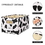 ANMINY Cow Print Basket Fabric Bins with Label Window, 11.4"x8.7"x6.7" - Image 5