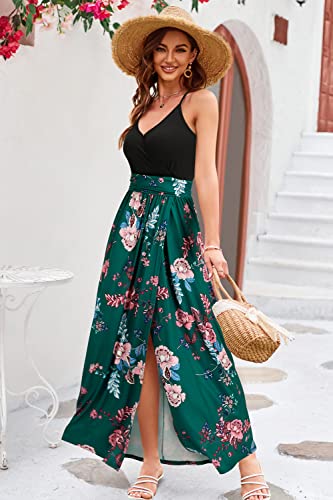 Image of Newshows Women's 2026 Lightweight Summer Wedding Guest Beach Vacation Casual V Neck Split Flowy Maxi Dress