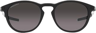 Oo9439 Pitchman R óculos de sol redondos masculinos, Cetim preto/cinza Prizm dégradé