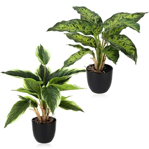 2 Piante Artificiali, 41cm Piante Finte da Interno in Vaso,