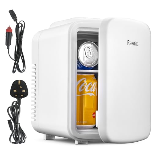 Mini Fridge 4 Litre, 6 Can Portable AC+DC Power Cooler & Warmer, Portable Small Fridge for Bedrooms, Cars, Offices; Skincare, Makeup, Cosmetics, Food (White) Mini Fridge 4 Litre, 6 Can Portable AC+DC Power Cooler & Warmer, Portable Small Fridge for Bedrooms, Cars, Offices; Skincare, Makeup, Cosmetics, Food (White)