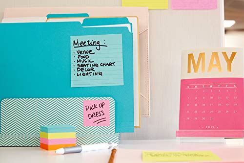 Post-it Super Sticky Notes, 10 x 10 cm, 6 blocos, 2 x The Sticking Power, coleção Miami, cores neon