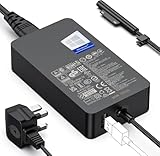 102W Surface Charger, CE Listed Microsoft Surface Charger for Surface Book 1/2/3, Surface Laptop Studio, Surface Pro 3/4/5/6/7/7+/8/9/10/11, Surface Laptop 1/2/3/4/5/6/7, Surface Go, Surpport 65W 44W