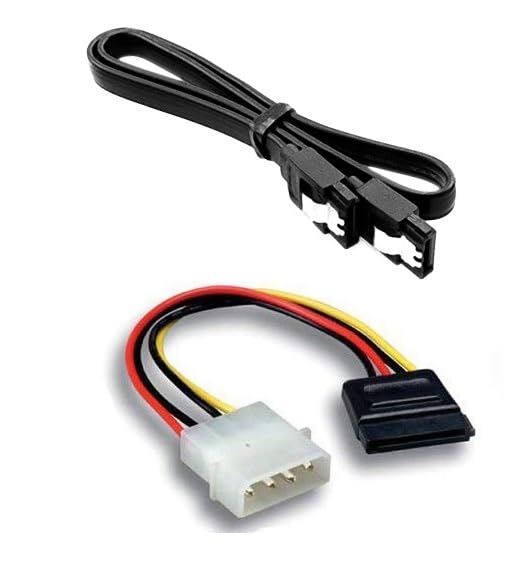 Wizzo (Pack of 1+1 SATA III (Sata 3) Data Cable with Locking Latch + 4 Pin Molex to 15 Pin Power Cable Combo for Internal Hard Disk Drive, HDD, SSD & DVD Writer - Black (B08LN3NDNQ) Amazon Price History, Amazon Price Tracker