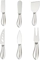 Vista 2 de Colección de cuchillos de queso de acero inoxidable de 6 piezas con tenedor de queso, rebanador y cortadores para cocina