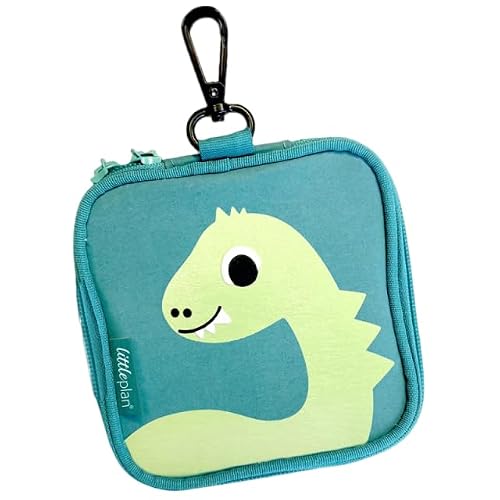 Littleplan littlebag Dino Erste-Hilfe-Tasche für Babys und Kinder, 34 Teile, mit 10 seitigem Notfall Heft