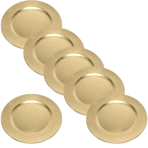 Cecaro Group Set 6 Sottopiatti Decorativi Oro - Eleganza per la Tavola di Matrimonio, Feste e Natale - Ø 33 cm