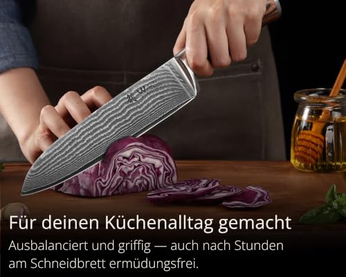 Foto von Wakoli EDIB 3-teiliges Damastmesser Set in Geschenkbox aus Holz