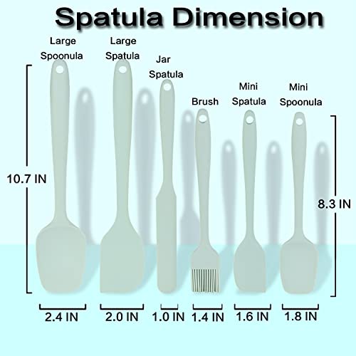 Silicone Spatula Set Of 6,High Temperature Resistant, Food Grade Silicone, Easy To Clean, For Baking, Cooking,Kitchen Supplies (Light Green) #TOP1