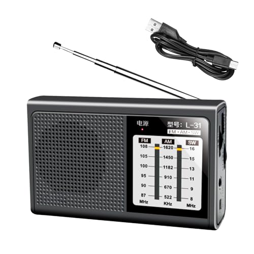 Radio portative ondes courtes AM/FM avec batterie USB rechargeable pour le camping