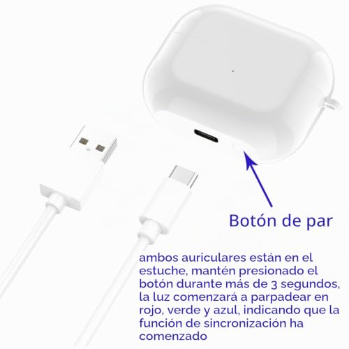 Accesorios para auriculares bluetooth caja de carga compatible con Galaxy Buds 3 Pro blanco 6