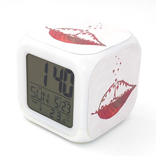 Bofy Led Alarm Clock Eiffel Tower Leaf Pattern Personality Creative Noiseless Multi-Functional Electronic Desk Table Digital Alarm Clock For Unisex Adults Kids Toy Gift #TOP2