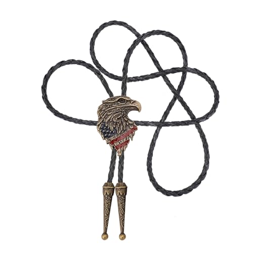 Image of USA 250th Anniversary Western Cowboy Patriotic Eagle Bolo Tie