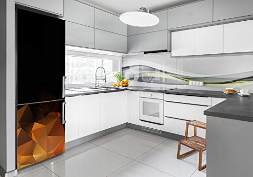 Vinilo para nevera de 60x180 cm autoadhesivo con diseño de triángulos abstractos para cocina 3
