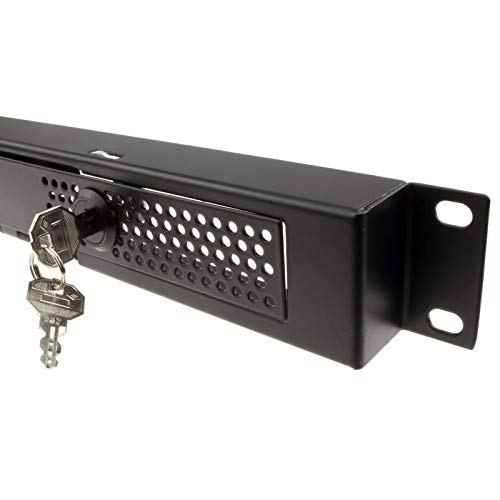 kenable Lockable 1U Security Steel Mesh Panel for 19 Inch Rack Networking Data Cabinets