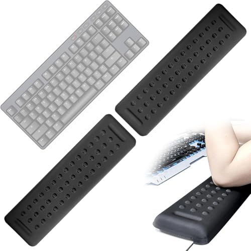 L-Shaped Desk Elbow Pad for Desk 2 Pack :Memory Foam Wrist Rest with Non-Slip Base,Keyboard Wrist Rest,Easy Typing & Pain Relief for Office & Home