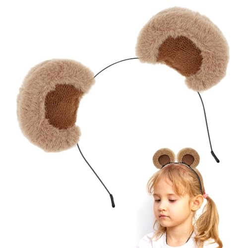 Simsky Bärenohren Haarreif - Bequemes Bären Ohren Stirnband mit Plüsch-Bärenohren für Cosplay Ostern & Partys Kostümzubehör Dekoration