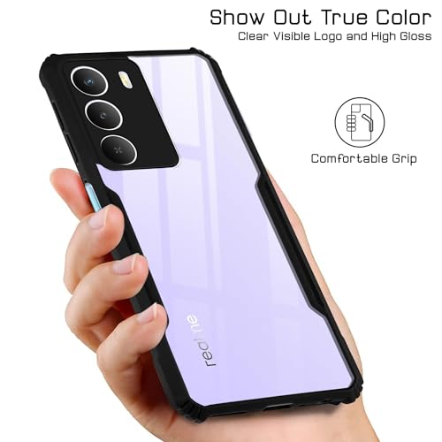 Image of Jkobi Back Cover Case for Realme C73 (Shockproof with Polycarbonate Clear Panel | Professional Black)