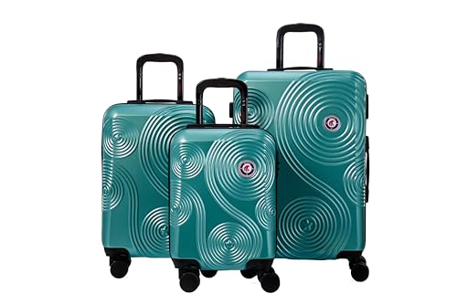 Lot de valises cabine TRAVEL WORLD GPS en ABS rigide durable et élégant