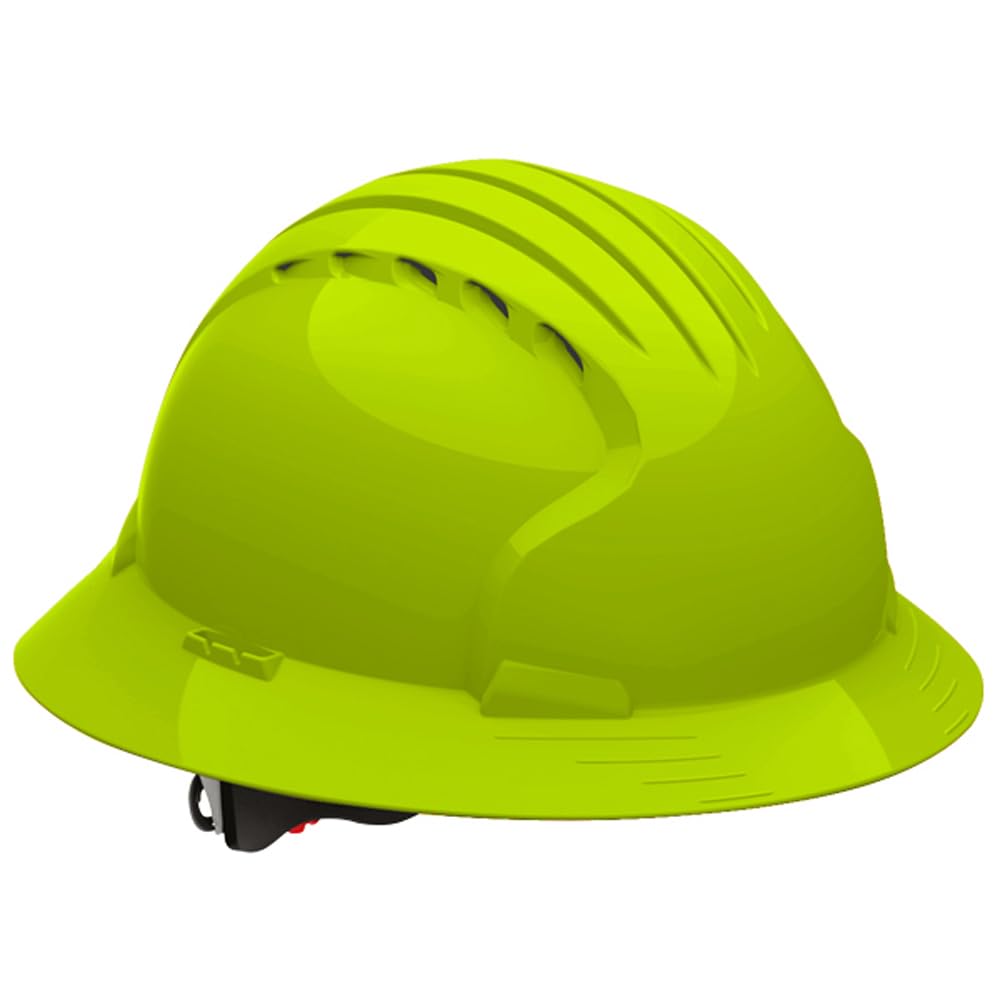 JSP EVO 6161 Deluxe - Casco Duro ventilado de ala Completa, Verde Lima, trinquete de Rueda (AJQ170-00S-204)