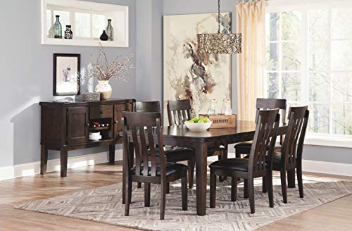 Image of Signature Design by Ashley Haddigan Traditional Rectangular Dining Extension Table, Seats up to 8, Dark Brown