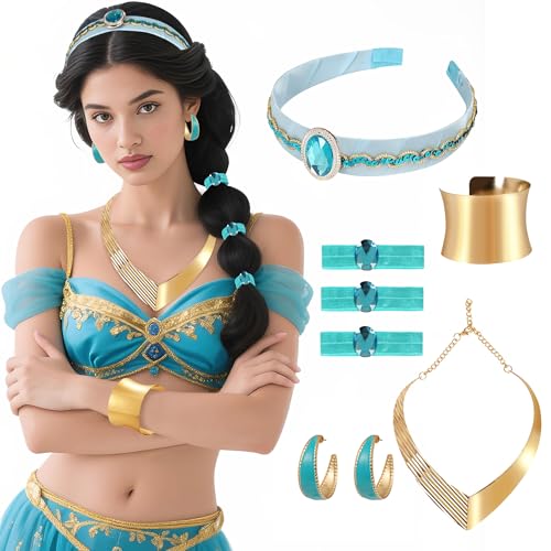 Princess Accessories Arabian Costume 5PCS Jewelry Headband Neckla...