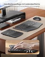 ProtoArc Ergonomische Tastatur Maus Set, EKM04 2,4 GHz Kabellos Tastatur Maus, Separater Ziffernblock, Geteiltes Design, Handballenauflage, Tastatur Split für Desktop, PC, Laptop, Windows, Schwarz – Ansicht 3