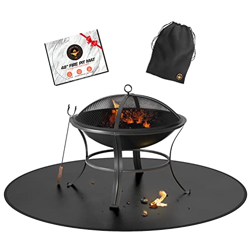 Fire Pit Mats for Under Fire Pit - 48  Fire Pit Mat, Fireproof mat, Grill Mats for Outdoor Grill Deck Protector, Grill Mats for Decks, Under Grill Mat, Grill Mats, BBQ Mat for Under BBQ, Patio Mat