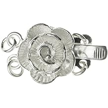 .925 Sterling Silver Romance Rose Flower 2 Strand Pearl Box Clasp Connector Switch Bead