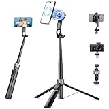 70' Magnetic Phone Tripod, Selfie Stick Tripod for iPhone Magsafe with Rechargeable Remote & 2 in 1 Magnetic Holder, Portable Cellphone Stand for Recording Travel, Compatible with iPhone and Android