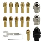 Nextpal 16 Pcs Rotary Tool Collet Set, Keyless Quick-Change Chuck Adapter, for Drill Bit Attachment Wood Carving Metal Polishing Sanding Drilling Grinding Home Workshop Model Building