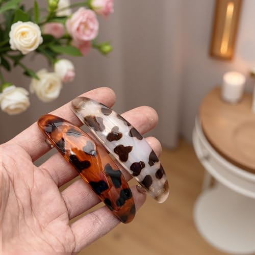 Pack de 2 Pinzas para el Cabello Color Café Claro y Café Oscuro con Diseño Animalado, Clips de Primavera para Mujeres, Accesorios de Moda para Peinados, Moños y Estilos Semi-recogidos miniatura 5