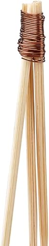 Miniatura 16 de Púas de cóctel de 3.5 pulgadas, 100 pinchos desechables para aperitivos, parte superior de cobre, palillos de dientes decorativos de bambú natural