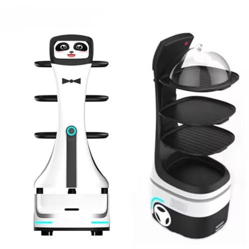 Autonomous Food Delivery Robot for Restaurants, Commercial Service Robot with Smart Mapping, Obstacle Avoidance Technology, Multi-Tray Large Capacity and Voice Interaction