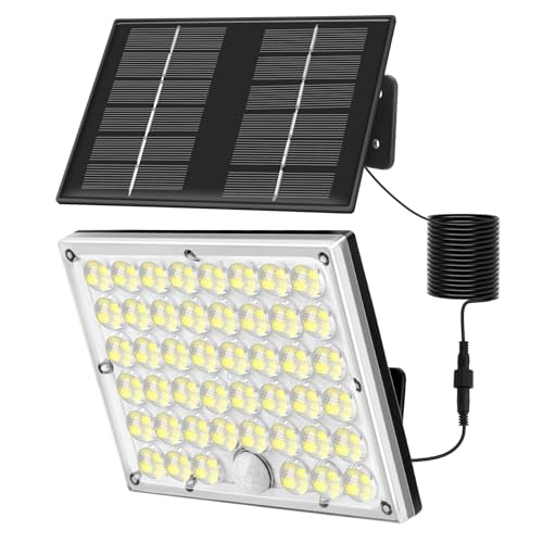 Lumière extérieure solaire pour patio et porche avec capteur de mouvement 184 LED