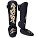 GINGPAI - Parastinchi da boxe, MMA Muay Thai, parastinchi per uomo, donna, adulti e bambini, per sport ShinGuards per il collo del piede, protezione per gamba, kickboxing (L, Black-AST)