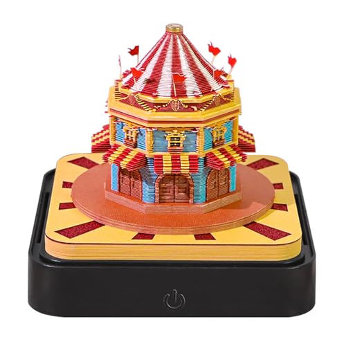 Calendrier de bureau 3D 2026 avec lumière détachable - Décoration pour Noël, pendaison de crémaillère, bureau (cirque)